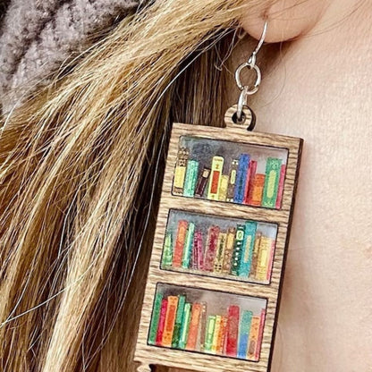Retro Book Design — Expressive Reader Drop Earrings