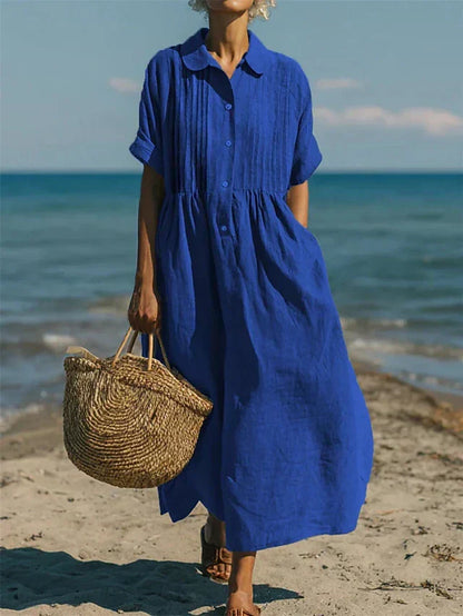 Alízé — Linen Button-Front Summer Dress
