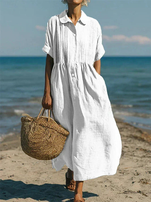 Alízé — Linen Button-Front Summer Dress