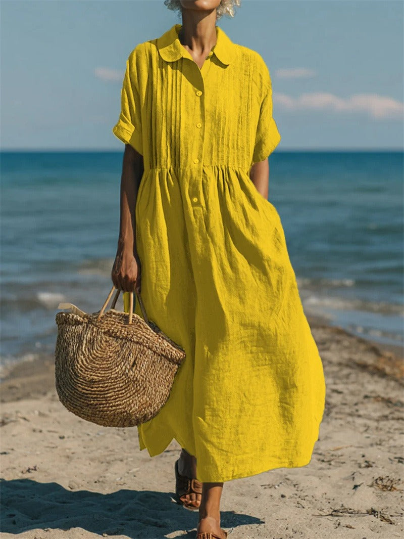 Alízé — Linen Button-Front Summer Dress