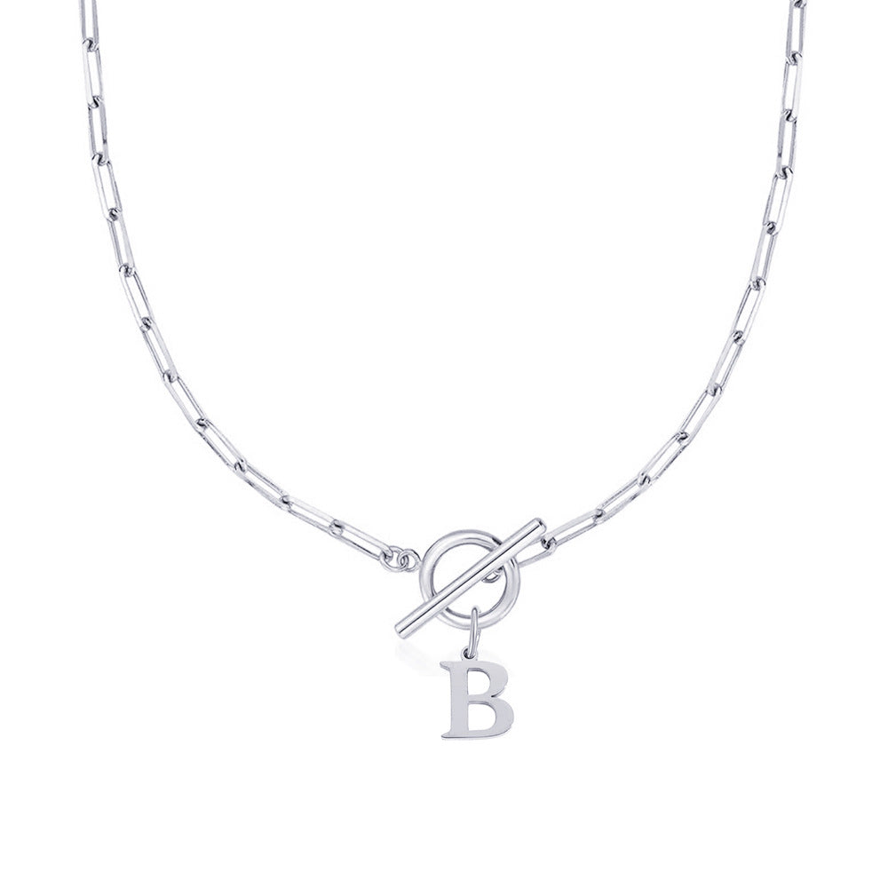 Initial Necklace — Paperclip Chain