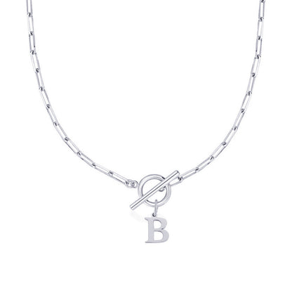 Initial Necklace — Paperclip Chain