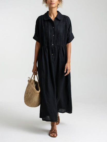 Lysandra — Fluid Cotton Shirt Dress