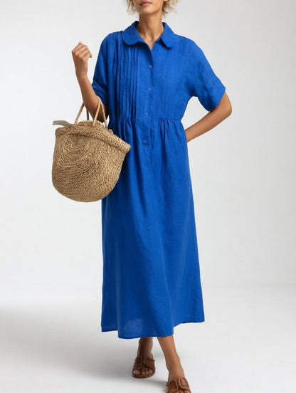 Lysandra — Fluid Cotton Shirt Dress
