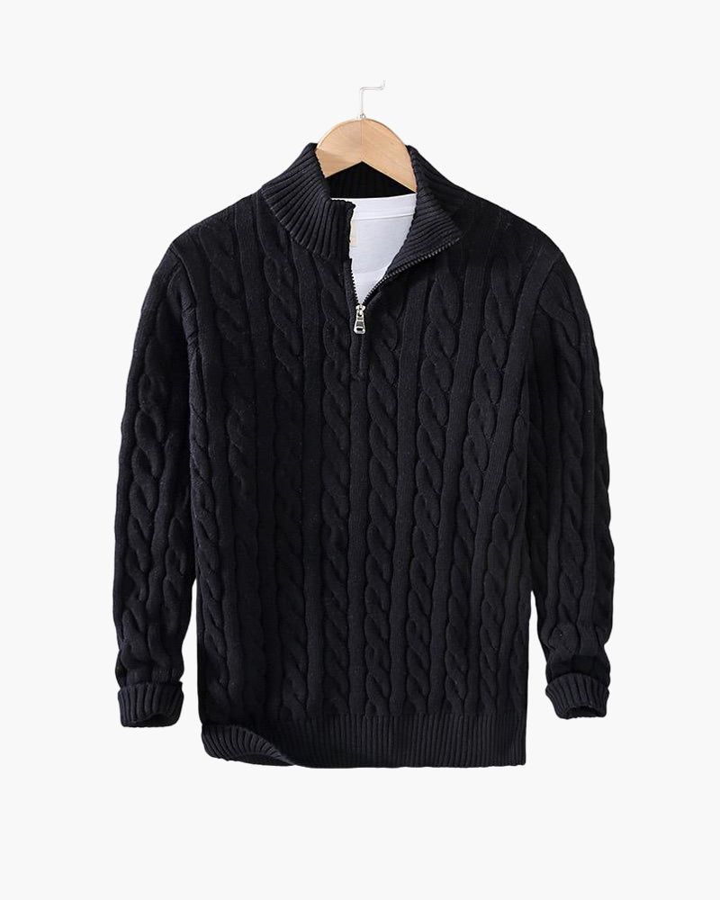 Cable Knit Half-Zip Sweater