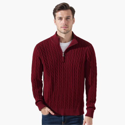 Cable Knit Half-Zip Sweater