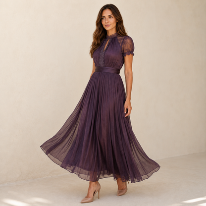 Incanto — Vintage Lace Chiffon Maxi Dress
