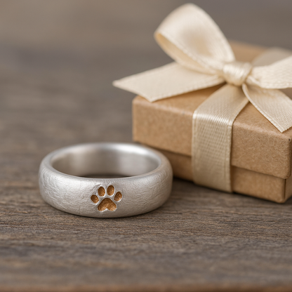 Malens —  Silver Paw Print Ring