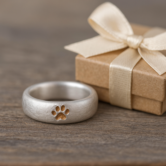 Malens —  Silver Paw Print Ring