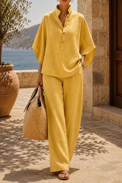 Mariel — Batwing Blouse & Wide-Leg Trouser Set
