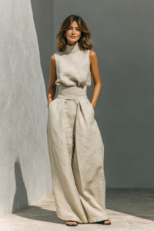 Maria — Minimalist Tank & Wide-Leg Trouser Set