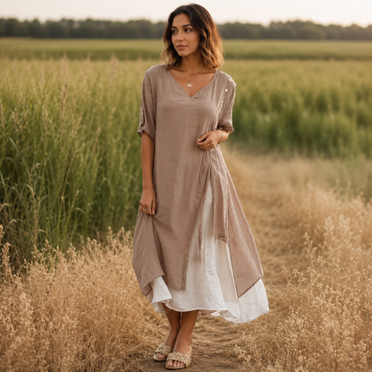 Aveline — V-Neck Maxi Dress