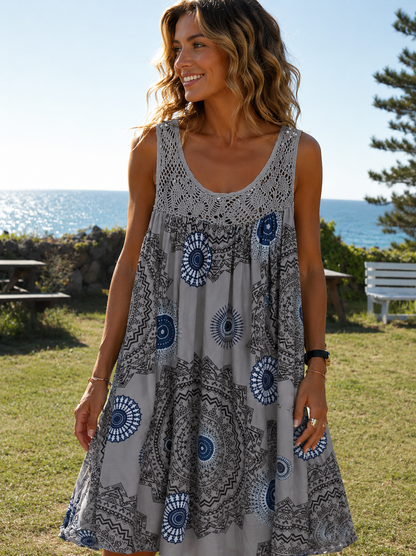 Isolde — Printed Sleeveless Summer Dress