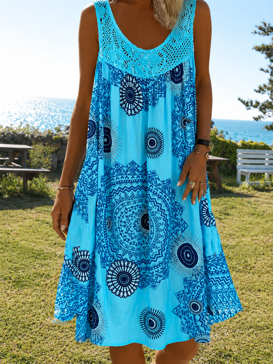 Isolde — Printed Sleeveless Summer Dress