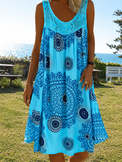 Isolde — Printed Sleeveless Summer Dress