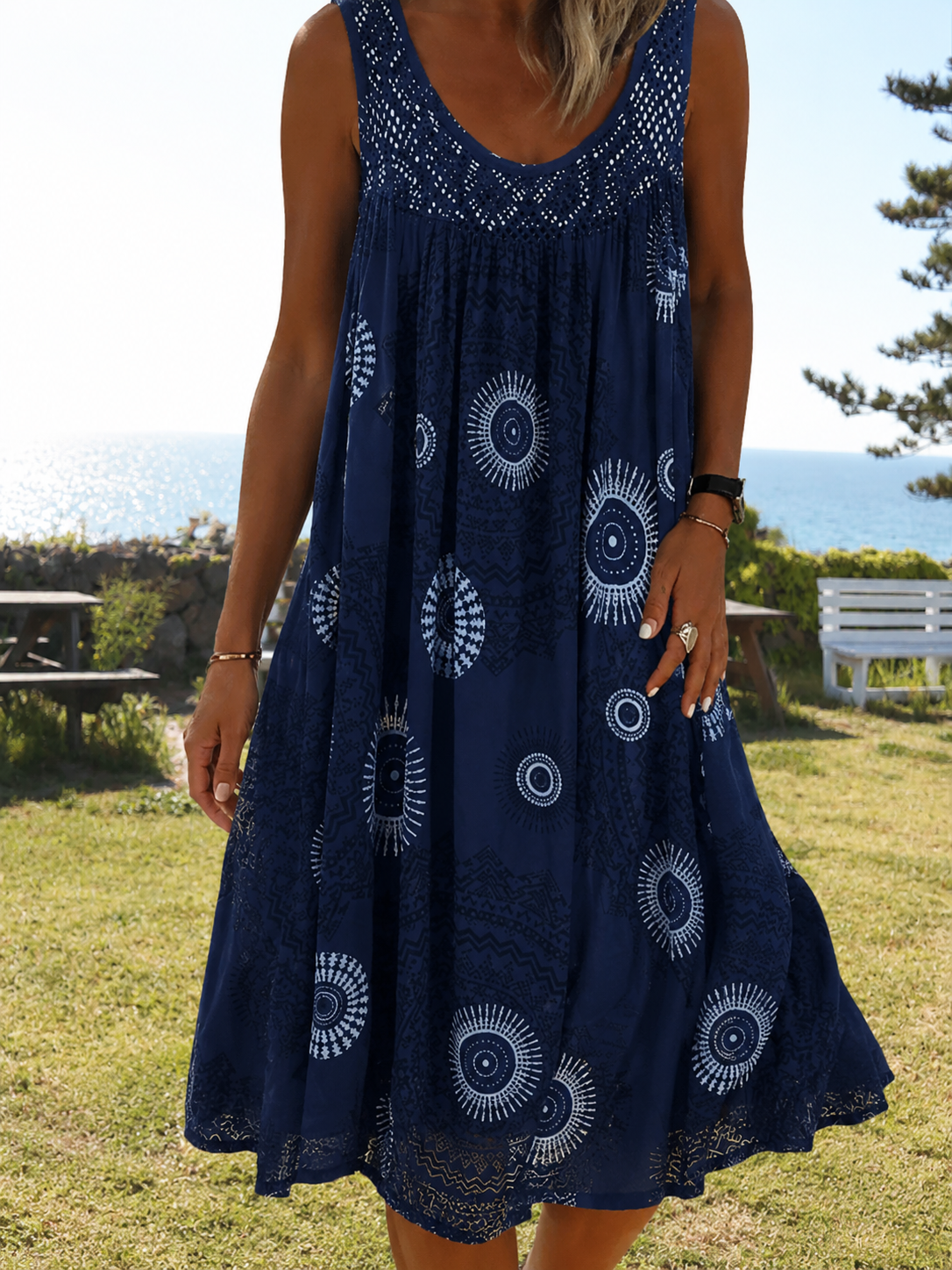 Isolde — Printed Sleeveless Summer Dress
