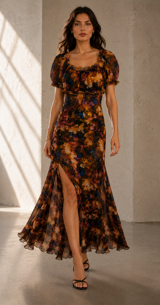 Venice — Draped Silk-Knit Evening Gown
