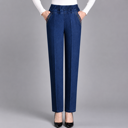 Dena — Women's Wide-Leg Elastic Waist Jeans