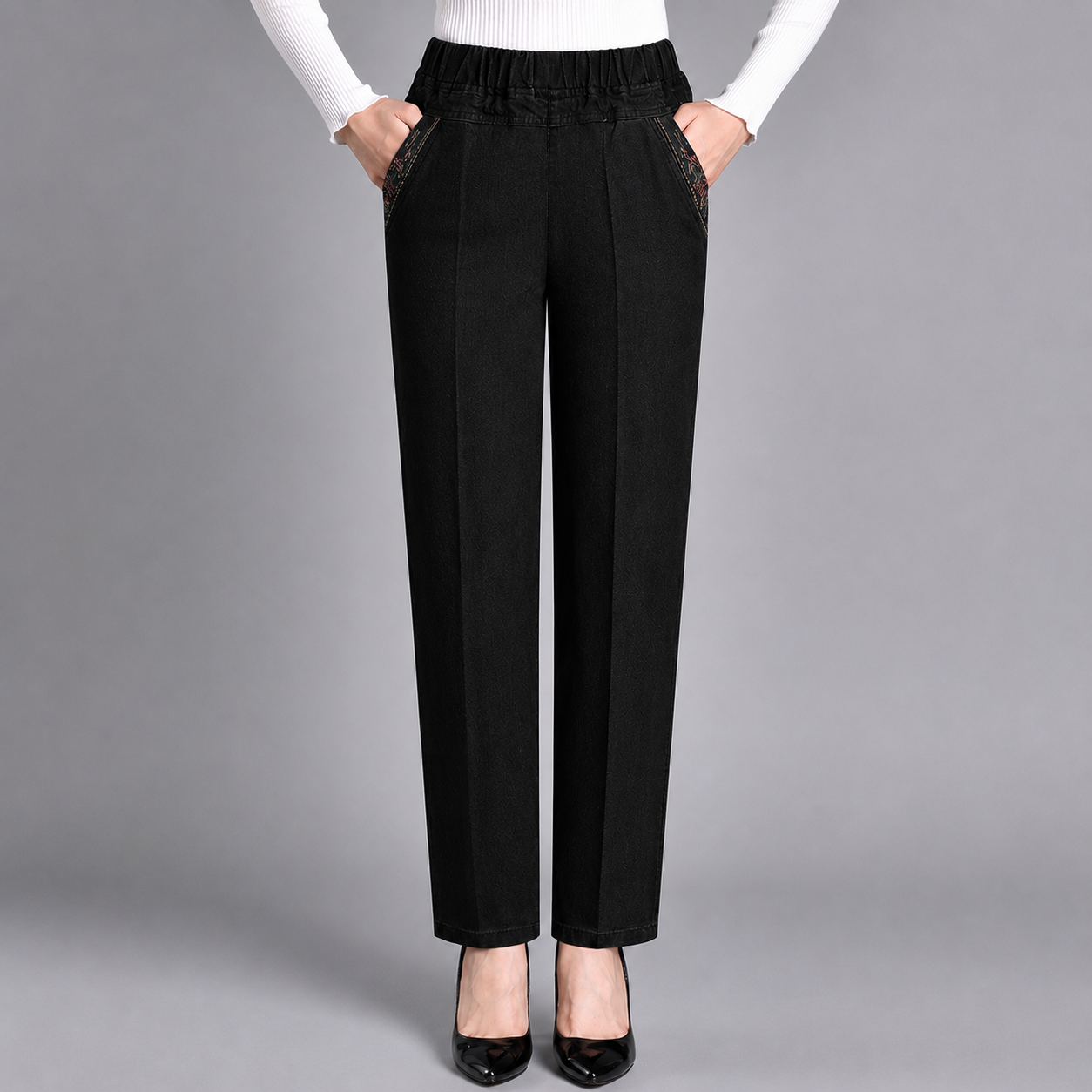 Dena — Women's Wide-Leg Elastic Waist Jeans