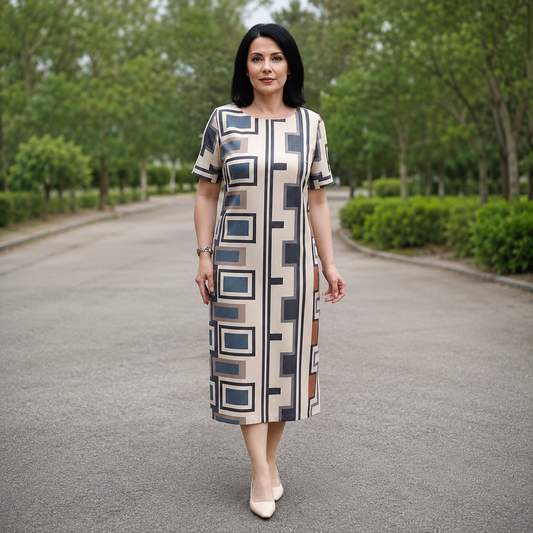 Sorène — Printed Cotton-Linen Casual Dress