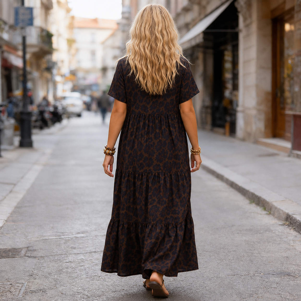 Félinae – Leopard Print Flowy Maxi Dress