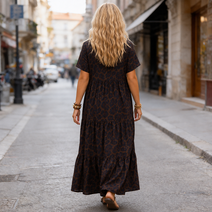 Félinae – Leopard Print Flowy Maxi Dress
