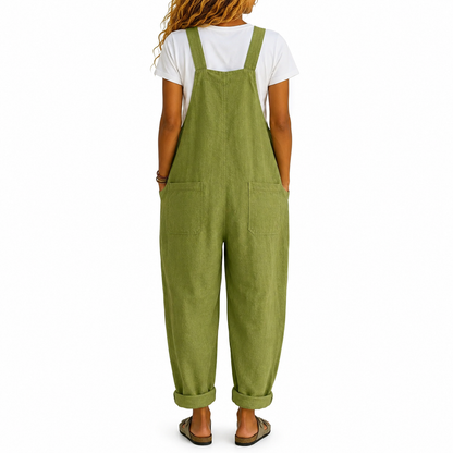 Velouri — Button-Front Wide Leg Overalls