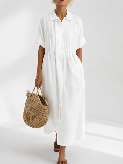Lysandra — Fluid Cotton Shirt Dress