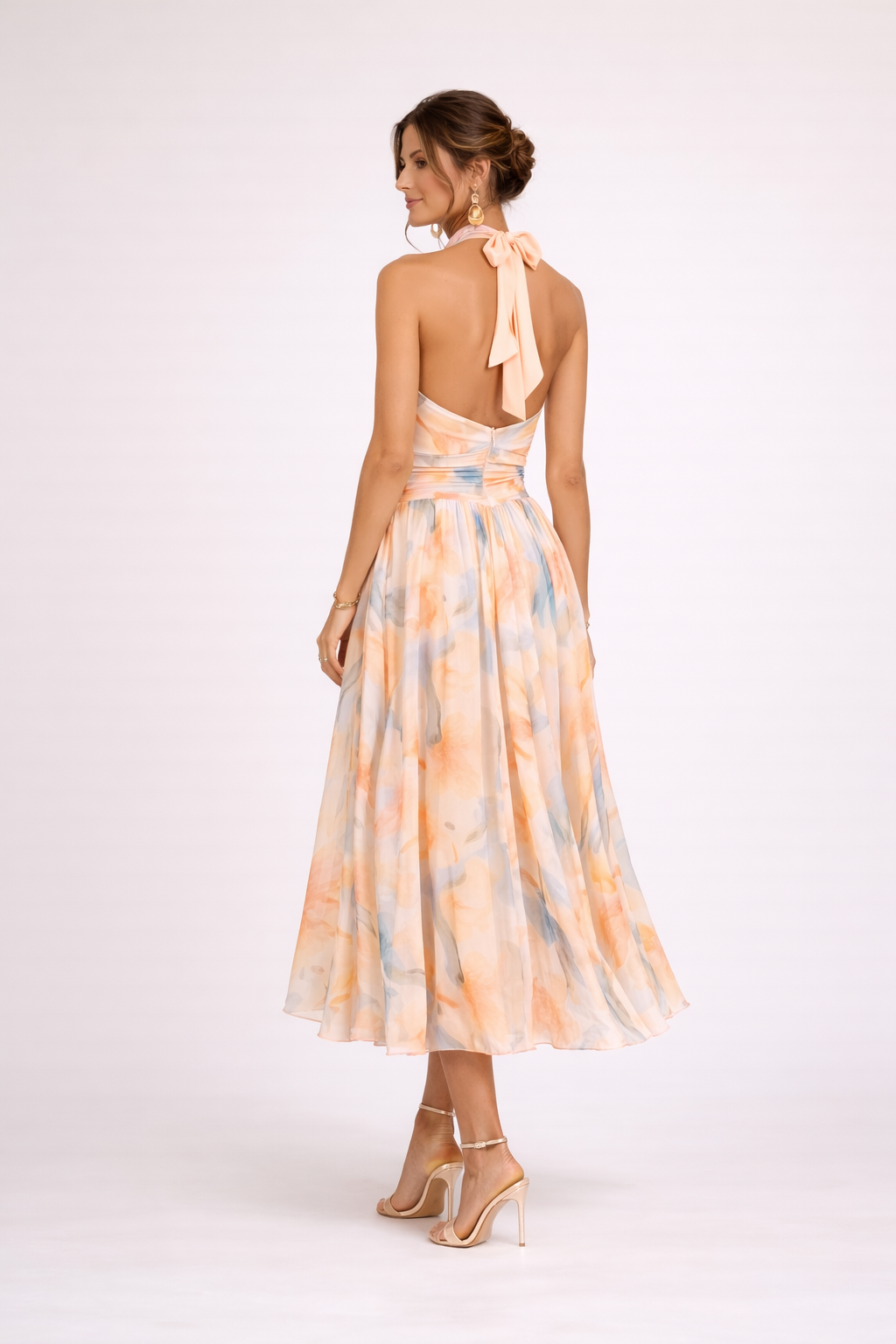 Camille — Watercolour Halter Dress