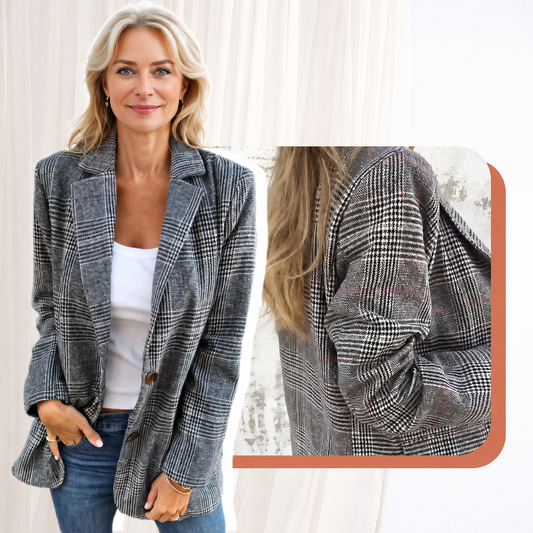 Clarendon  —  Tailored Check Lapel Blazer