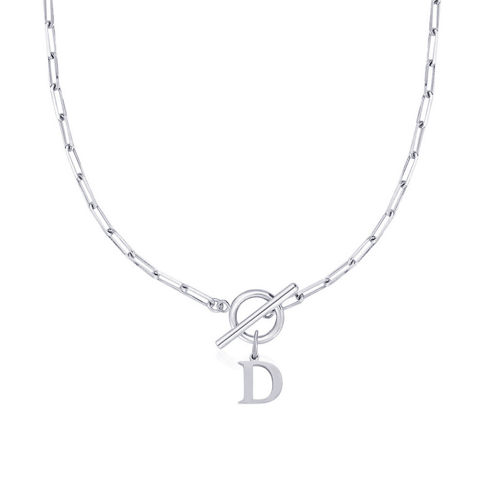 Initial Necklace — Paperclip Chain