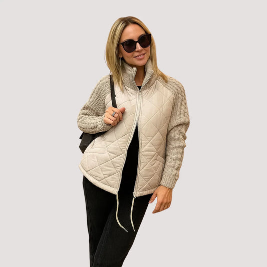 Marolina — Knit Patchwork Puffer Jacket