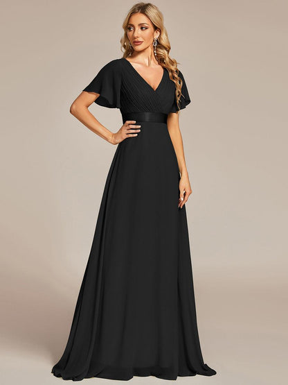 Monica — Sleeve Empire Waist Chiffon Bridesmaid Gown