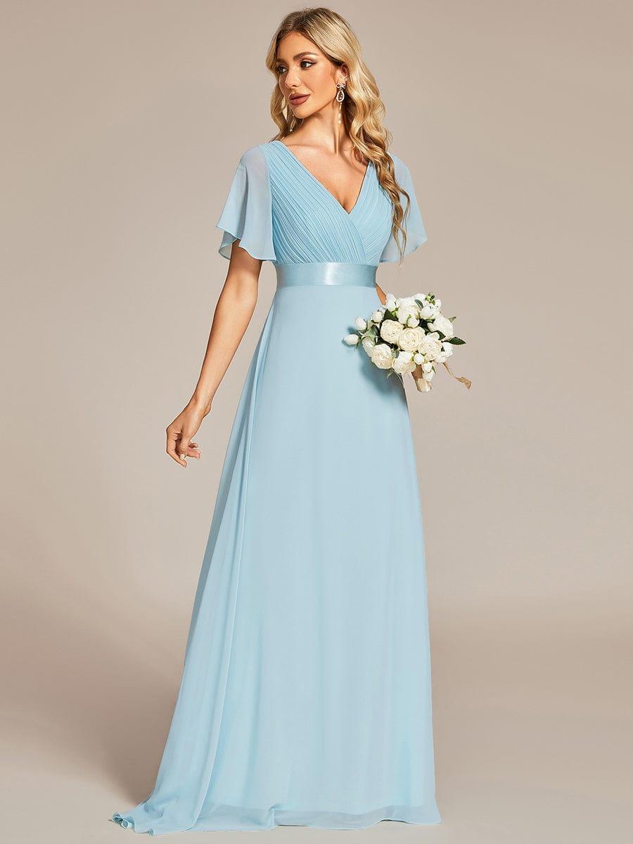 Monica — Sleeve Empire Waist Chiffon Bridesmaid Gown