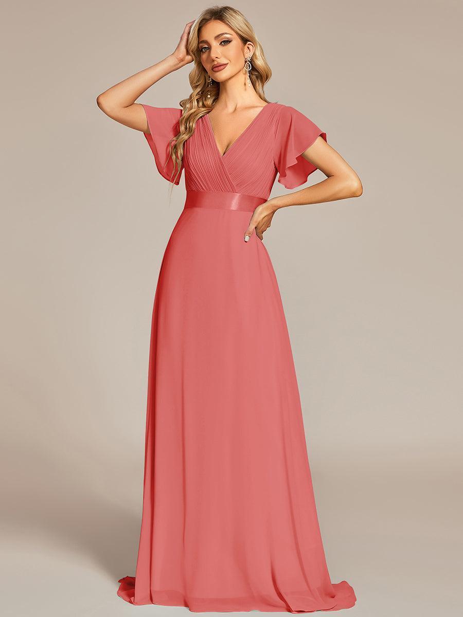 Monica — Sleeve Empire Waist Chiffon Bridesmaid Gown