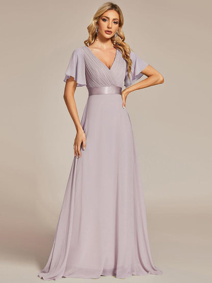 Monica — Sleeve Empire Waist Chiffon Bridesmaid Gown