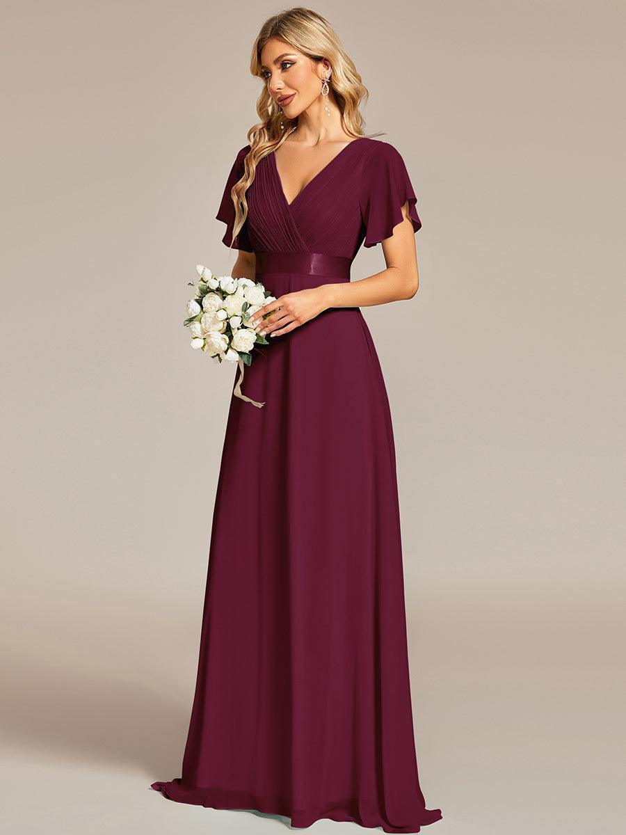 Monica — Sleeve Empire Waist Chiffon Bridesmaid Gown