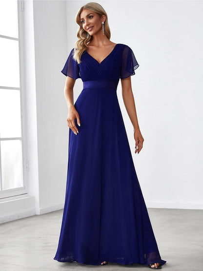 Monica — Sleeve Empire Waist Chiffon Bridesmaid Gown