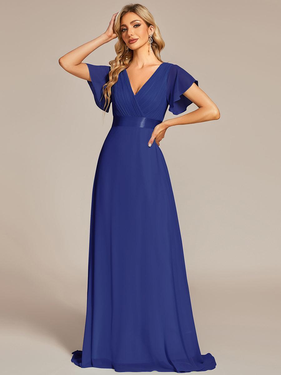 Monica — Sleeve Empire Waist Chiffon Bridesmaid Gown
