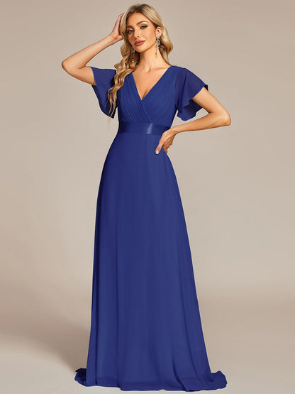 Monica — Sleeve Empire Waist Chiffon Bridesmaid Gown