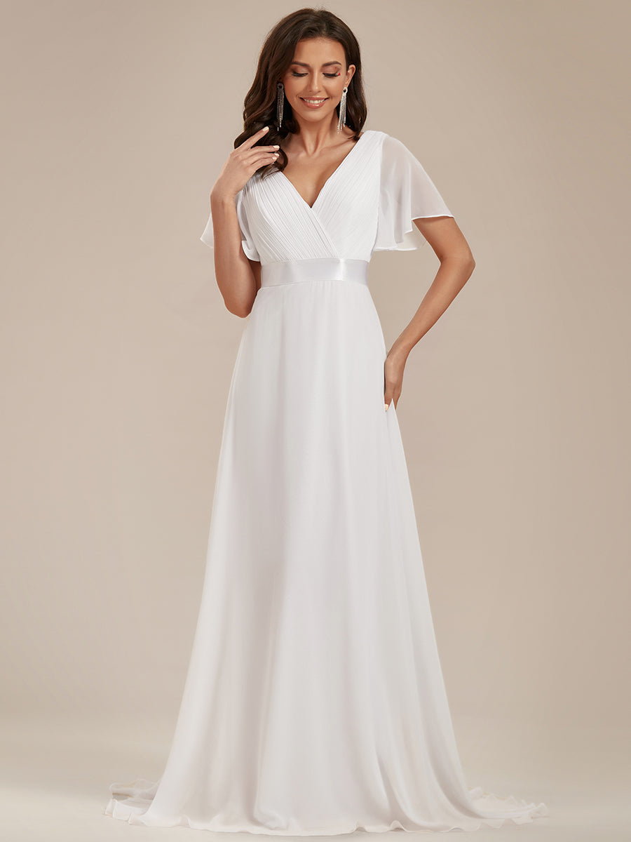 Monica — Sleeve Empire Waist Chiffon Bridesmaid Gown