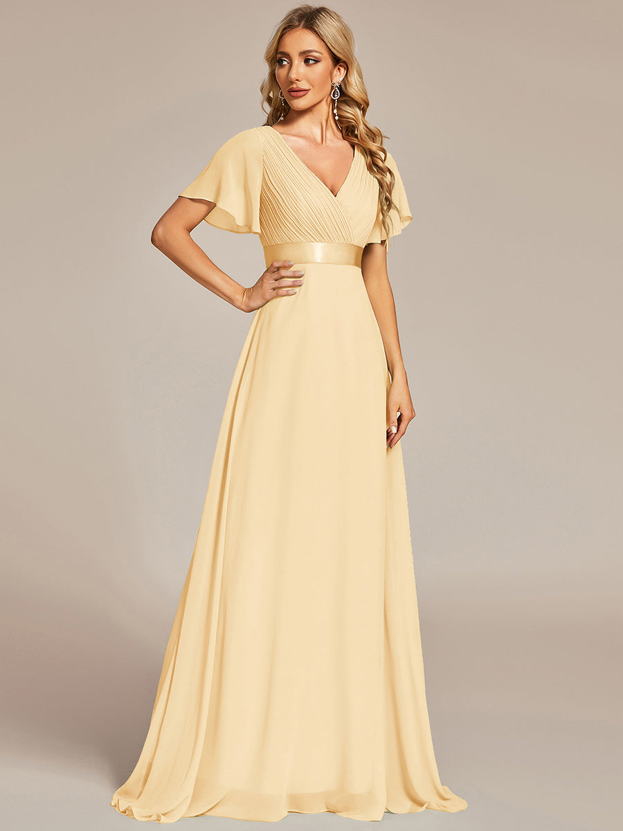 Monica — Sleeve Empire Waist Chiffon Bridesmaid Gown