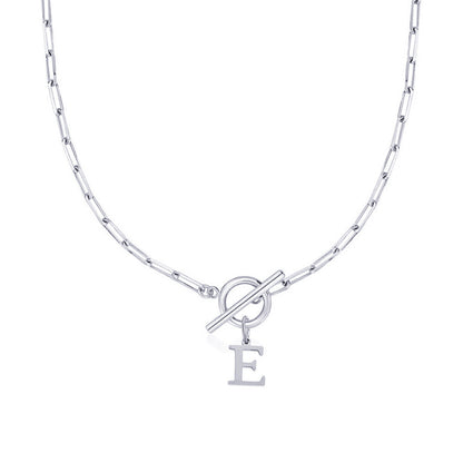 Initial Necklace — Paperclip Chain