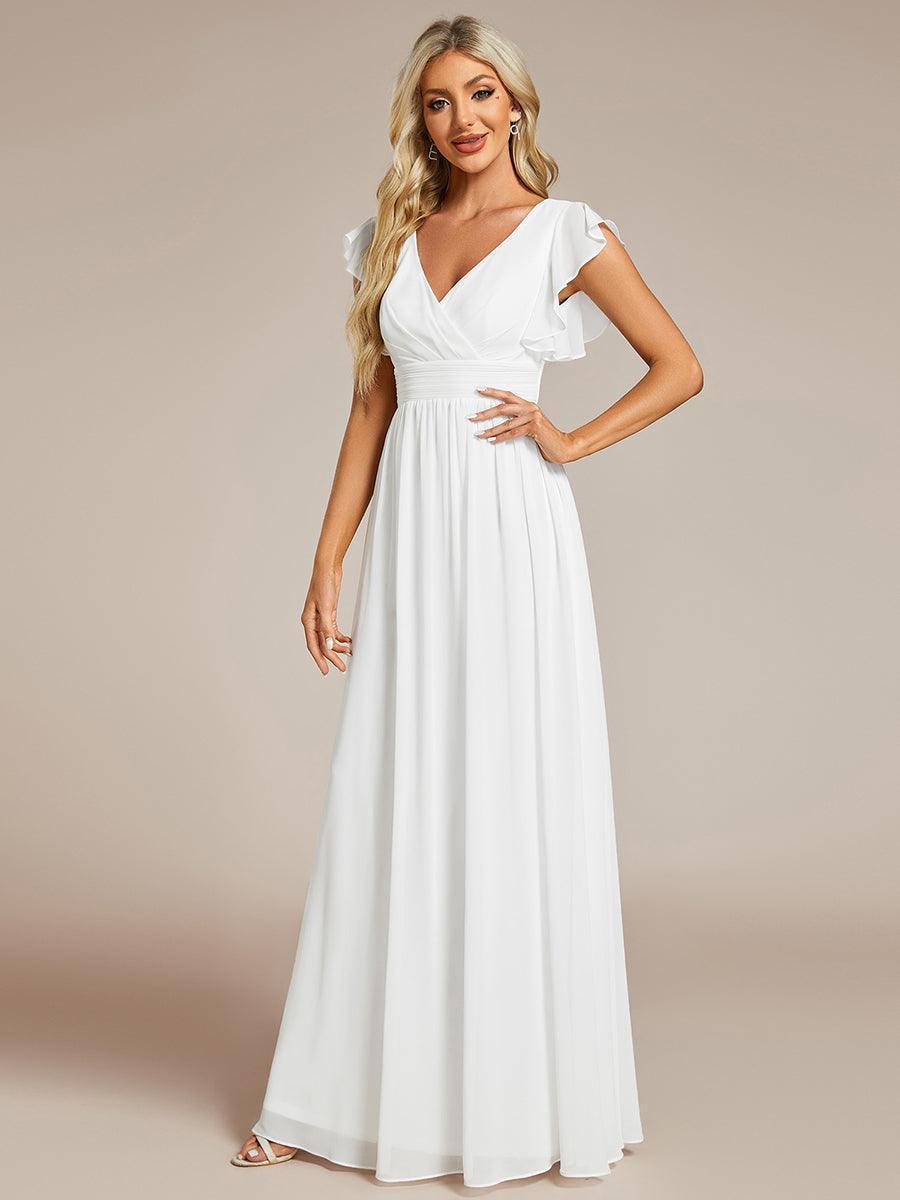 Lilyana — Ruffle-Sleeve Chiffon Bridesmaid Gown with Open Back