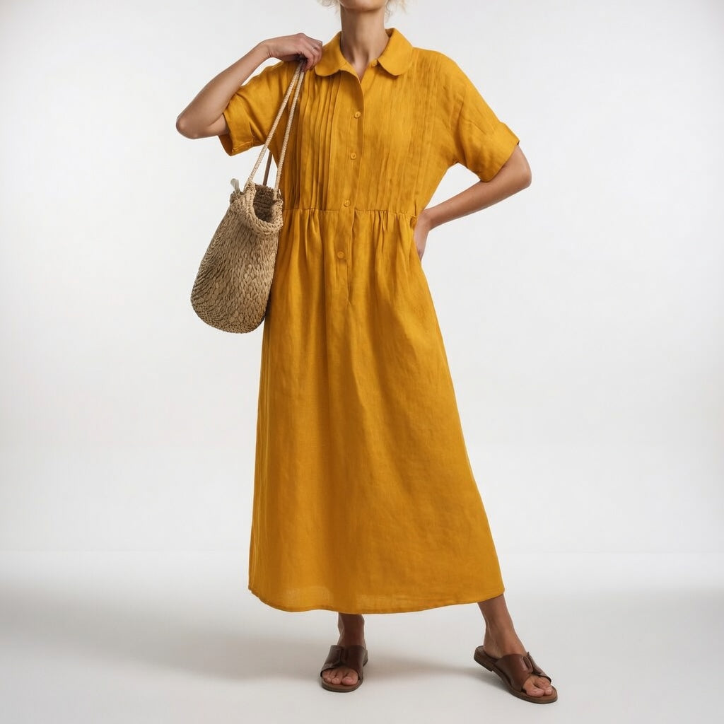 Lysandra — Fluid Cotton Shirt Dress