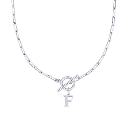 Initial Necklace — Paperclip Chain