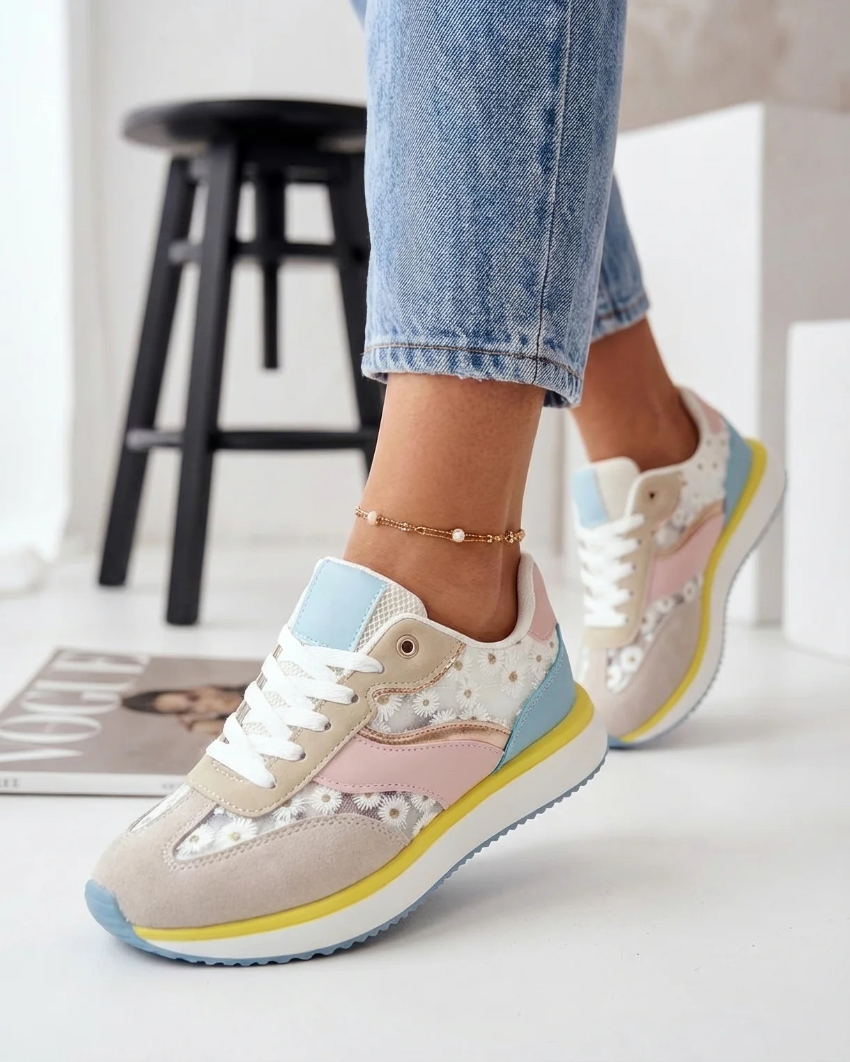 Fleur — Floral Multi-Print Statement Sneakers