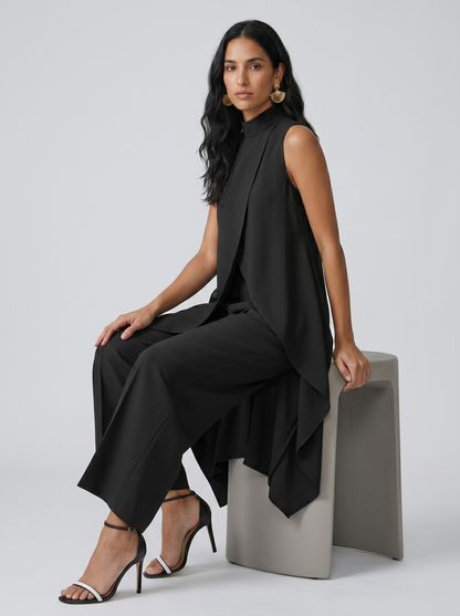 Sara — Set of Asymmetric Tunic and Palazzo Trousers