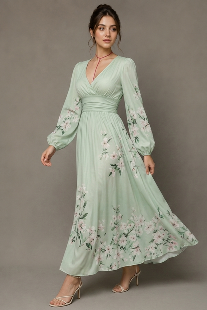 Florenne — Women's Pleated Long Sleeve Dress