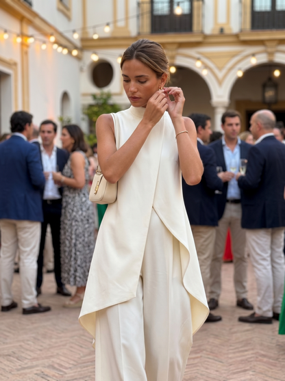 Sara — Set of Asymmetric Tunic and Palazzo Trousers
